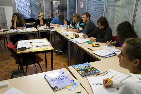 Language school's learning facilities in Barcelona, Spain